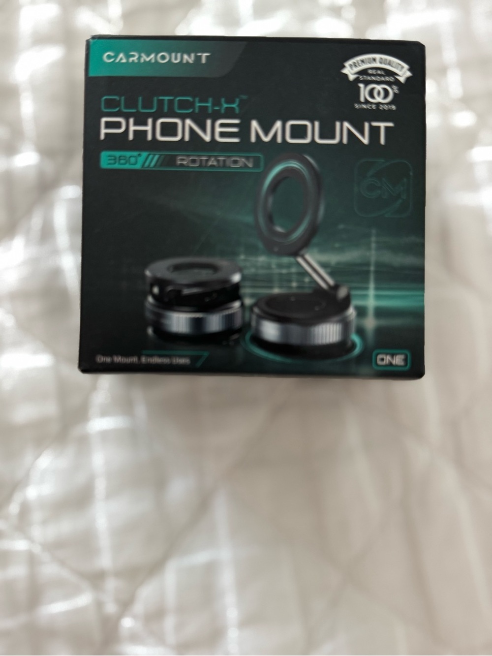 Clutch-X Black Phone Mount - 360° Rotating Car Mount